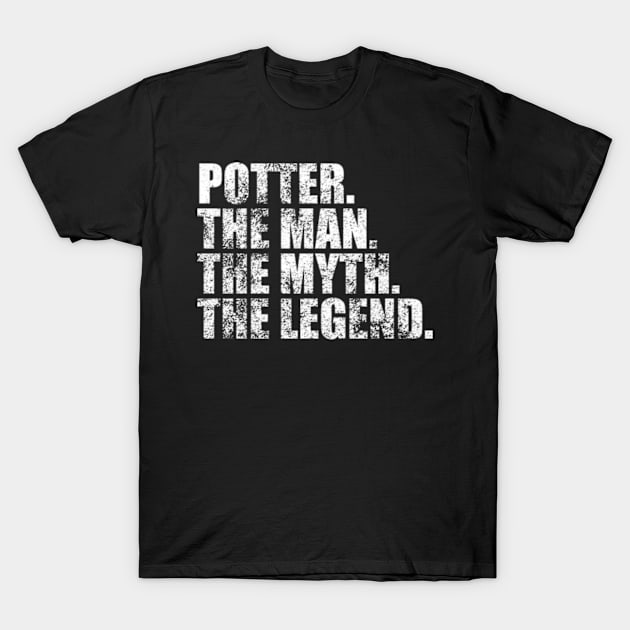 Potter Legend Potter Family name Potter last Name Potter Surname Potter Family Reunion T-Shirt by TeeLogic